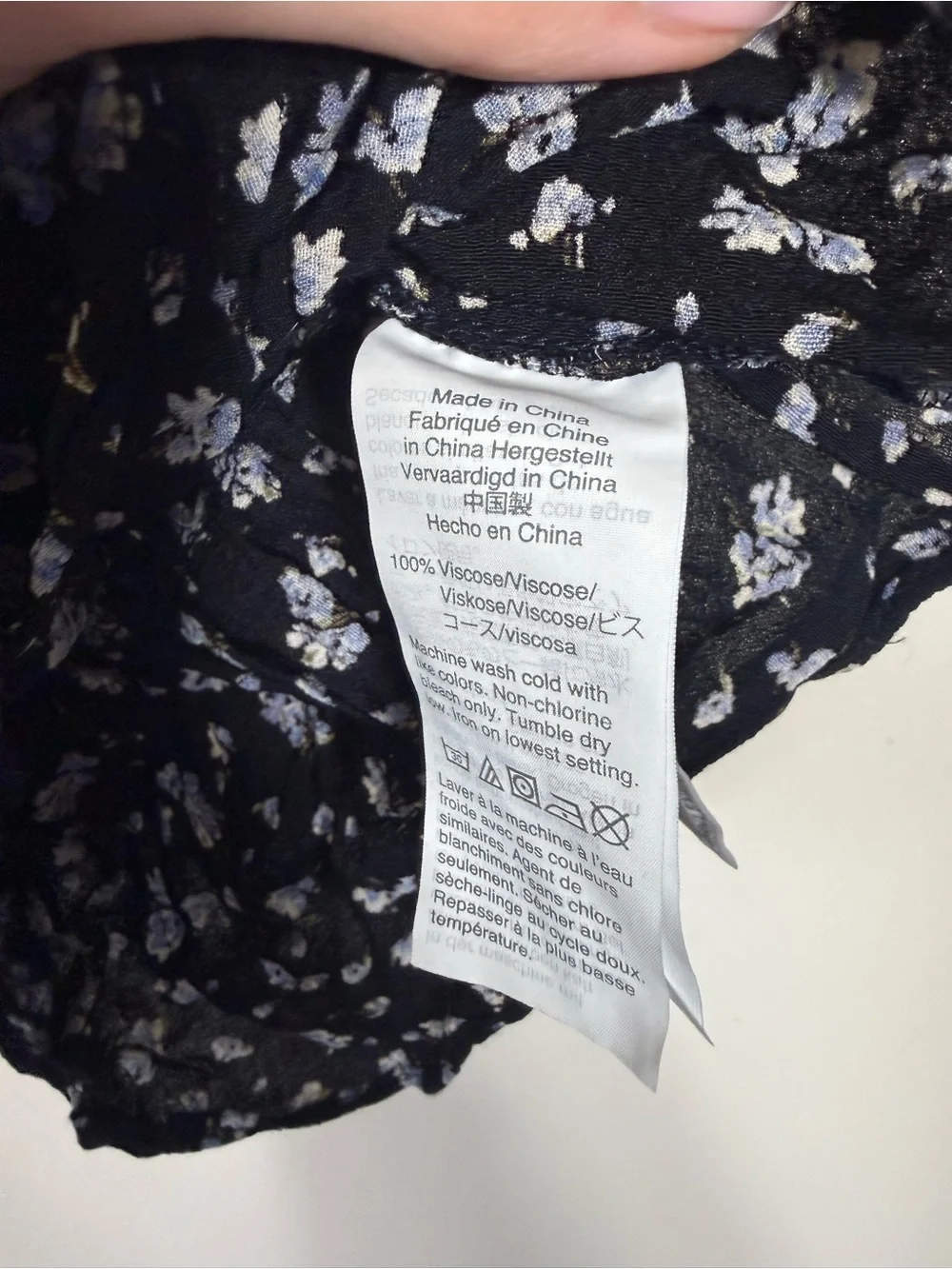 Madewell Rufflewrap Mini Skirt Baby’s Breath Floral Black Blue Size 00